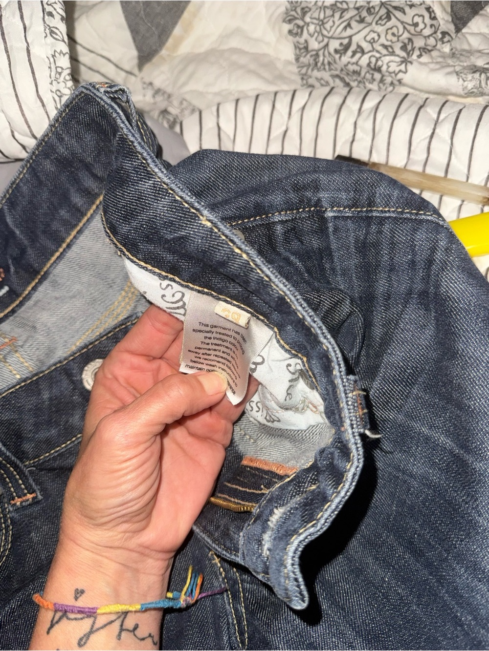 Miss Me Dark Blue Denim Jeans with Copper Stitching